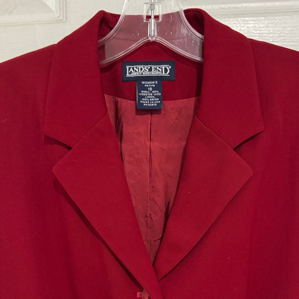 Lands' End Women's Bold Red Blazer size 12